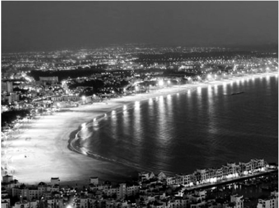 Agadir bay at night
